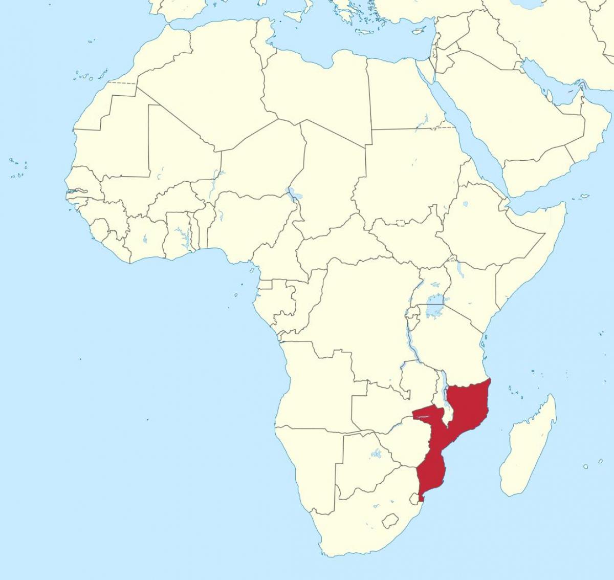 mapa de Moçambic àfrica
