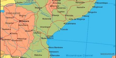 Mapa de Moçambic, costa
