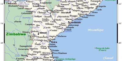 Mapa de Moçambic ciutats