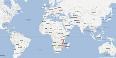 Moçambic en un mapa del món
